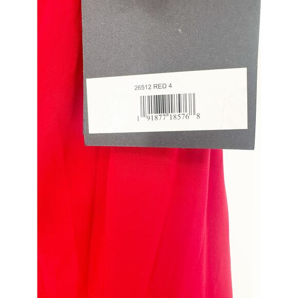 MAC DUGGAL Dress Size 4 Evening Gown NEW Red Jersey One Shoulder Draped Back - Picture 4 of 8